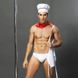 Чоловічий еротичний костюм кухаря "Умілий Джек" One Size: сліпи, фартух, хустка і ковпак - 1