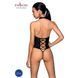 Боді з еко-шкіри з імітацією шнурівки та відкритим доступом Passion NANCY BODY S/M, black - 2