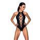 Боді з еко-шкіри з імітацією шнурівки та відкритим доступом Passion NANCY BODY S/M, black - 1
