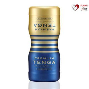 Мастурбатор Tenga Premium Dual Sensation Cup, двосторонній, з двома незалежними каналами