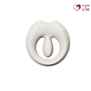 Ерекційне смарт-віброкільце Zalo Apis Ivory White, до 4 годин роботи, зарядний кейс