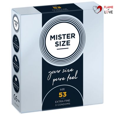 Презервативи Mister Size - pure feel - 53 (3 condoms), товщина 0,05 мм