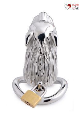 Клітка для пеніса Master Series: Tiger King Cock Cage With Lock, три кільця, замок, три ключі