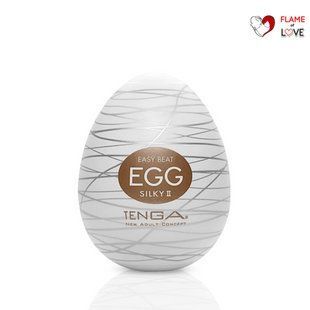 Мастурбатор-яйце Tenga Egg Silky II з рельєфом у вигляді павутини