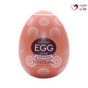 Мастурбатор-яйце Tenga Egg Gear, щільний TPE, пробник лубриканту 5 мл