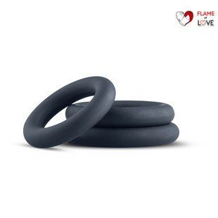 Набір ерекційних кілець Boners 3-Piece Cock Ring Set &ndash; Grey, 3; 3,3 та 4,4 см
