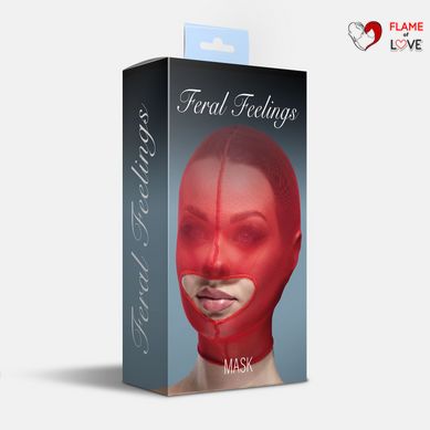 Маска сітка із відкритим ротом Feral Feelings - Hood Mask Red