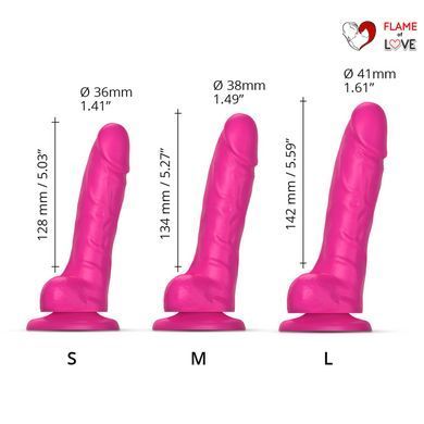 Реалістичний фалоімітатор Strap-On-Me Sliding Skin Realistic Dildo Fuchsia M, ефект рухливої шкіри