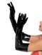 Рукавички сексуальні розміру S Stretchy Vinyl Opera Length Gloves від Leg Avenue, вінілові, чорні - 1