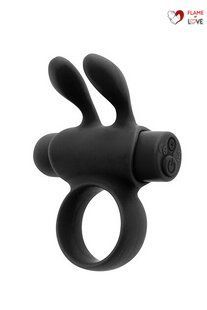 Ерекційне віброкільце S Pleasures Premium Rabbit Ring, чорне, зі знімною віброкулею та вушками