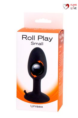Анальна пробка з внутрішнім кулькою ROLL PLAY SMALL BLACK, Черный