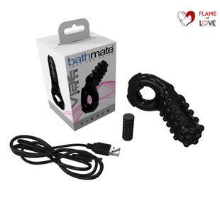 Ерекційне віброкільце Bathmate Vibe Ring Tickle з великим стимулятором клітора або яєчок