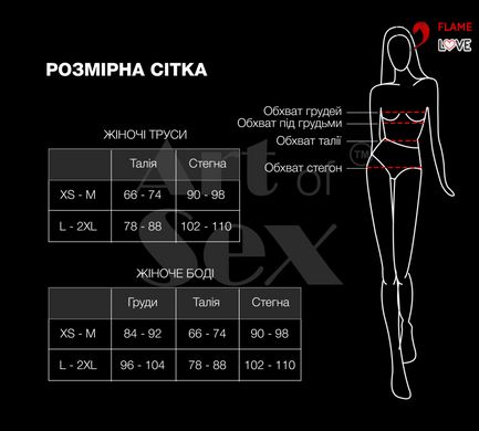 Сексуальне прозоре боді сітка з рукавами Art of Sex - Melissa чорний, L-2XL