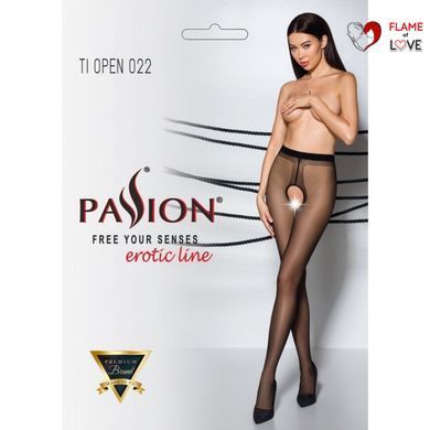 Колготки з відкритим доступом Passion TIOPEN 022, розмір 1/2 (20 den), чорний-червоний