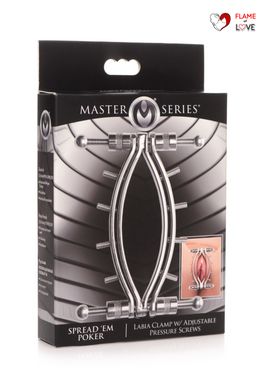 Затискач для вагіни Master Series: Spread 'Em Poker Vagina Clamp with Adjustable Pressure Screws, ши