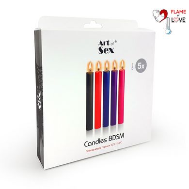 Набір воскових свічок Art of Sex Thin 16 см (5 шт), низькотемпературні, тонкі