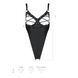 Боді з екошкіри Passion CELINE BODY XXL/XXXL, black, з доступом, відкритий - 7