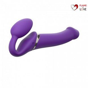 Безремінний страпон з вібрацією Strap-On-Me Vibrating Violet L, діам. 4,2 см, пульт ДК, регульований