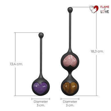 Вагінальні кульки Adrien Lastic Harmony Stones, напівдорогоцінне каміння, діаметр 3 см, 2 тримачі