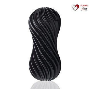 Мастурбатор Tenga Flex Rocky Black зі змінною інтенсивністю, можна скручувати