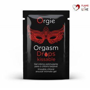 ПРОБНИК/Збудливі краплі для клітора Orgie Orgasm Drops Kissable зі смаком яблука та кориці, 2 мл