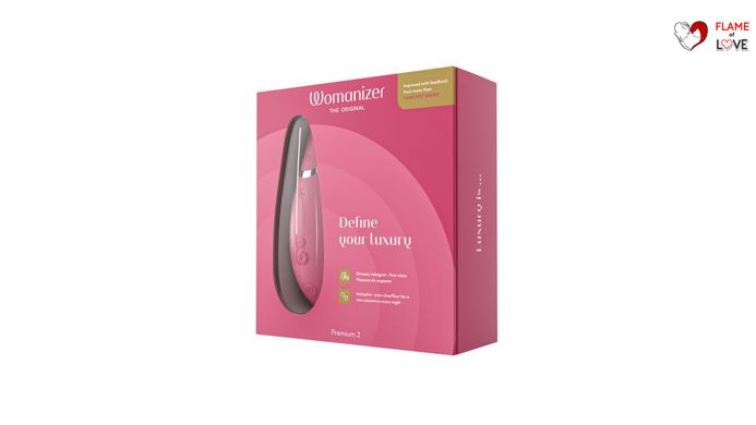 Вакуумний кліторальний стимулятор Womanizer Premium 2 - Raspberry, функції Autopilot та Smart Silenc