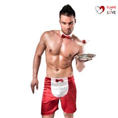 Чоловік еротичний костюм офіціанта Passion 019 SHORT red L / XL