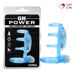 Насадка Chisa-GK Power Dual Vibrating Cock Cage Blue