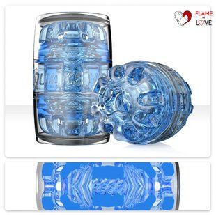 Мастурбатор Fleshlight Quickshot Turbo Blue Ice, компактний, наскрізний, підійде для пар та мінету