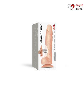 Реалістичний фалоімітатор Strap-On-Me Sliding Skin Realistic Dildo Vanille - XXL, ефект рухливої шкі
