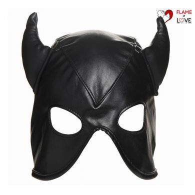 Маска з ріжками Dungeon Demon Bondage Mask, чорна