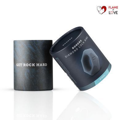 Ерекційне кільце Boners Diamond Cock Ring &ndash; Grey, внутрішній діаметр 3,2 см