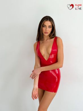 Лакована сукня із сексуальним декольте «Промениста Емілія» D&A, XXL, червона