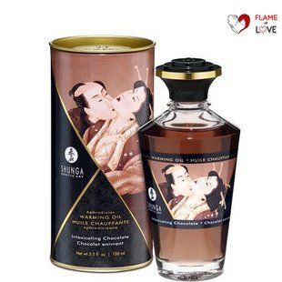 Розігрівальна олія Shunga Aphrodisiac Warming Oil &ndash; Intoxicating Chocolate (100 мл) без цукру