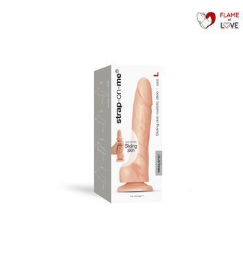 Реалістичний фалоімітатор Strap-On-Me Sliding Skin Realistic Dildo Vanille L, ефект рухливої шкіри