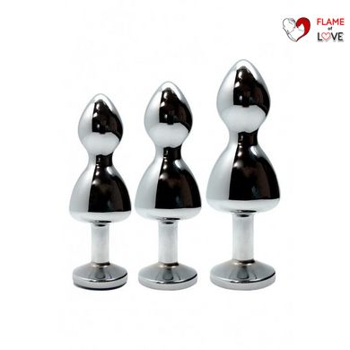 Металева анальна пробка Wooomy Lollypop Double Ball Metal Plug M, діаметр 3,1 см, довжина 9,4 см