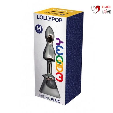 Металева анальна пробка Wooomy Lollypop Double Ball Metal Plug M, діаметр 3,1 см, довжина 9,4 см