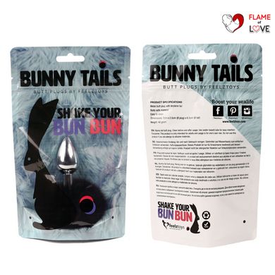 Анальна пробка FeelzToys - Bunny Tails Butt Plug Black