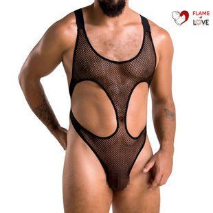 Чоловіче сітчасте боді Passion 040 LEON L/XL Black, сітка, резинки