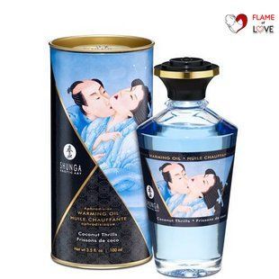 Розігрівальна олія Shunga Aphrodisiac Warming Oil &ndash; Coconut Thrills (100 мл) без цукру, смачна