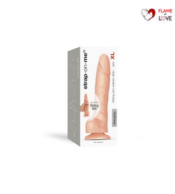 Реалістичний фалоімітатор Strap-On-Me Sliding Skin Realistic Dildo Vanille - XL, ефект рухливої шкір