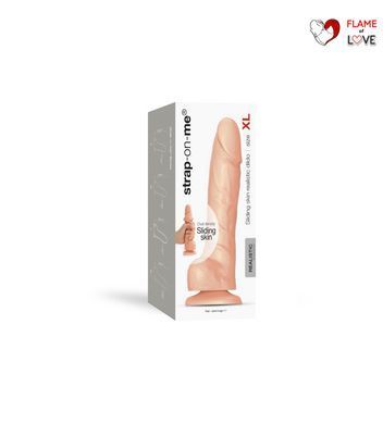 Реалістичний фалоімітатор Strap-On-Me Sliding Skin Realistic Dildo Vanille XL, ефект рухливої шкіри