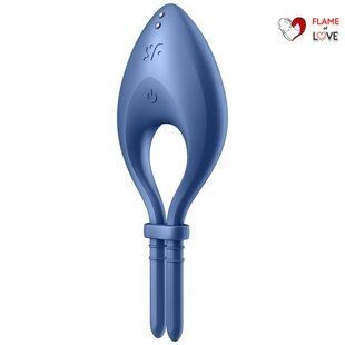 Ерекційне смарт-віброкільце ласо з регулюванням розміру Satisfyer Bullseye Blue