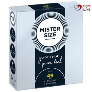 Презервативи Mister Size - pure feel - 49 (3 condoms), товщина 0,05 мм