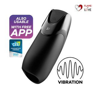 Смарт-мастурбатор з вібрацією Satisfyer Men Vibration+, 2 мотори, 14 режимів, водонепроникний