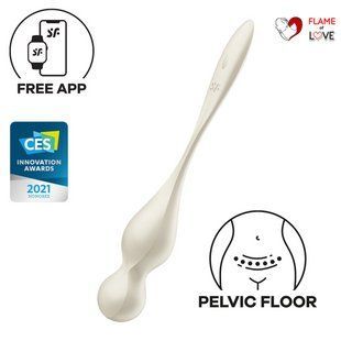 Вагінальні смарт-кульки з вібрацією Satisfyer Love Birds 1 Connect App White, 78 г