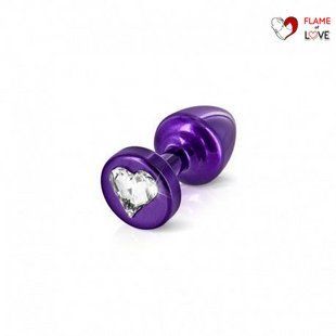 Анальна пробка Diogol Anni R Heart Purple: Кристал 30 мм, з кристалом Swarovski у вигляді сердечка