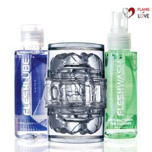 Мастурбатор Fleshlight Quickshot Vantage Value Pack: змазка і засіб для чищення