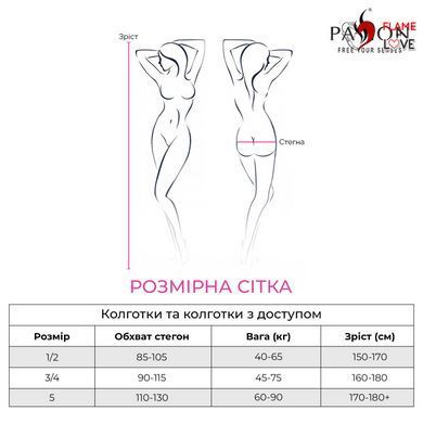 Колготки з відкритим доступом, контрастна лінія Passion TIOPEN 010 3/4 (20 den), black