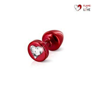 Анальна пробка Diogol Anni R Heart Red: Кристал 30мм, з кристалом Swarovsky у вигляді сердечка